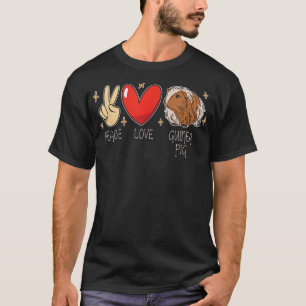 Camiseta Paz Amor Guinea Cerdos Cavillas de Roedores Cavy M
