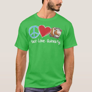Camiseta Paz Amor Guinea Cerdos Cuidada Guinea Amor animal