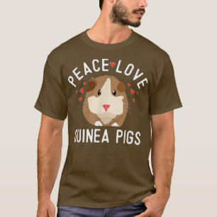 Camiseta Paz Amor Guinea Cerdos Cute Fluffy Pig Lover Heart