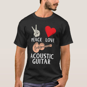 Camiseta Paz Amor Guitarra Acústica Guitarristas Música Ins