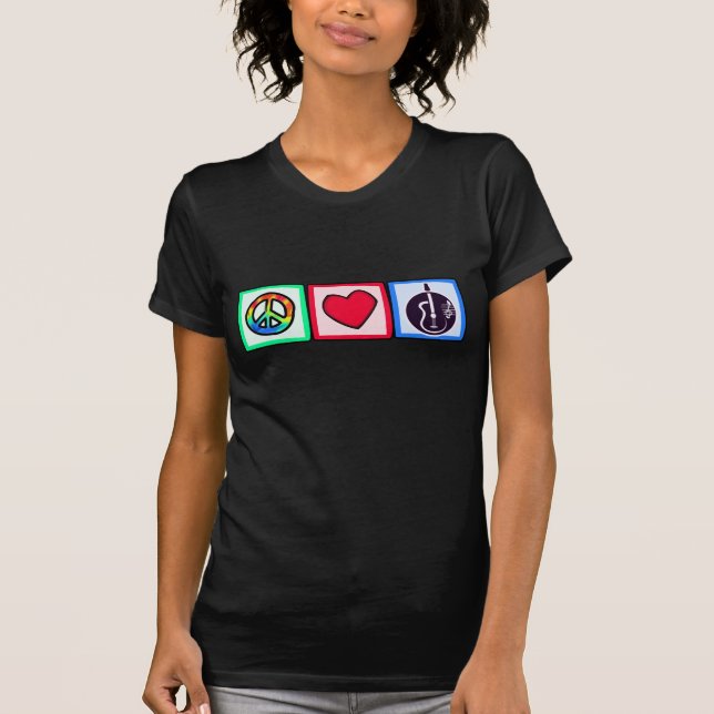 Camiseta Paz, amor, guitarras acústicas (Anverso)