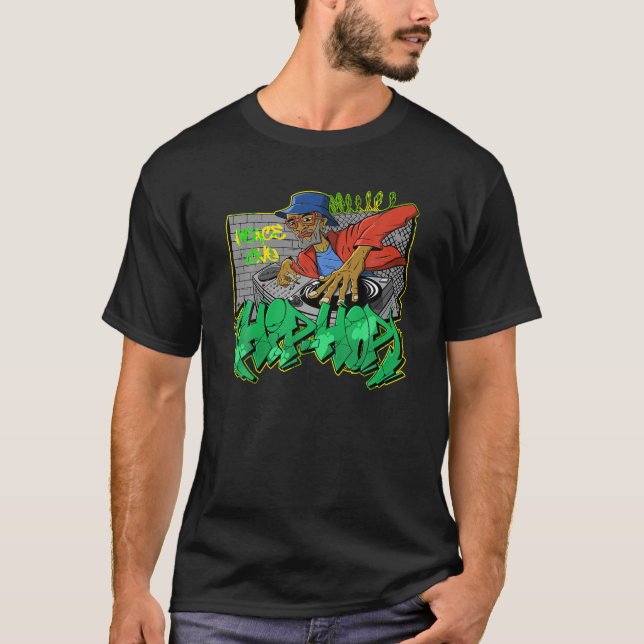 Camiseta PAZ AMOR HIP HOP Retro Escuela Vieja 90 Graffiti A (Anverso)