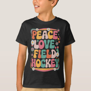 Camiseta Paz Amor Hockey sobre Campo 70s Hippie Retro Hocke