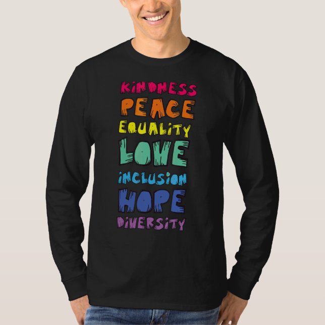 Camiseta Paz Amor Igualdad Amabilidad Esperanza Diversidad  (Anverso)