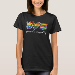 Camiseta Paz Amor Igualdad Bandera Arcoiris Orgullo Gay Org