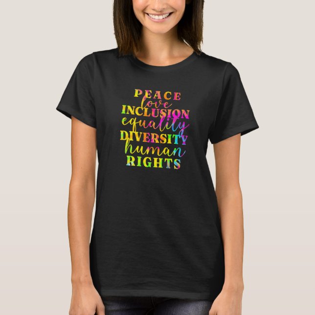 Camiseta Paz Amor Inclusión Igualdad Diversidad Derechos Hu (Anverso)