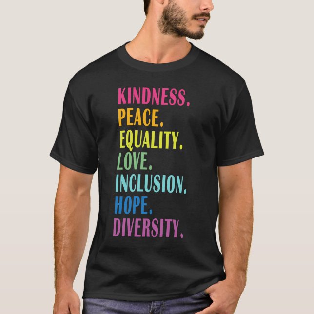 Camiseta Paz Amor Inclusión Igualdad Diversidad Derechos Hu (Anverso)