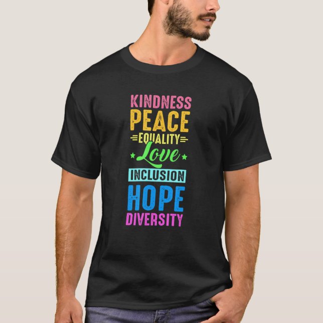 Camiseta Paz Amor Inclusión Igualdad Diversidad Derechos Hu (Anverso)