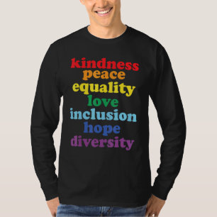 Camiseta Paz Amor Inclusión Igualdad Diversidad Derechos Hu