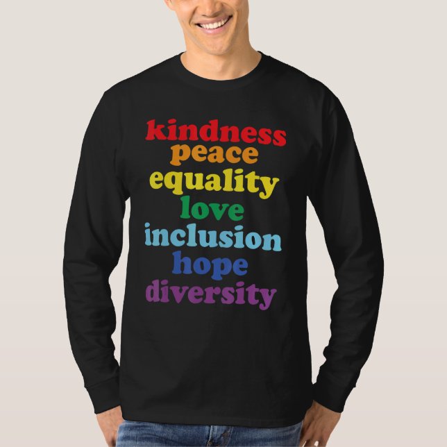 Camiseta Paz Amor Inclusión Igualdad Diversidad Derechos Hu (Anverso)
