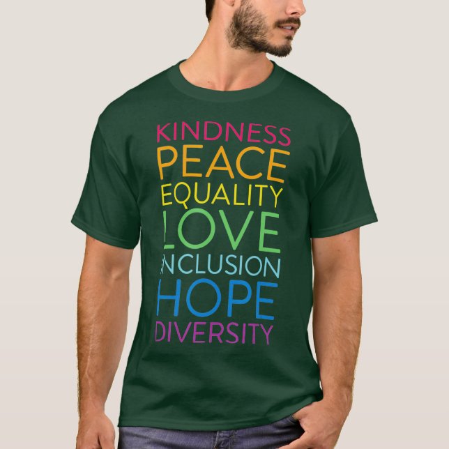 Camiseta Paz Amor Inclusión Igualdad Diversidad Humana (Anverso)