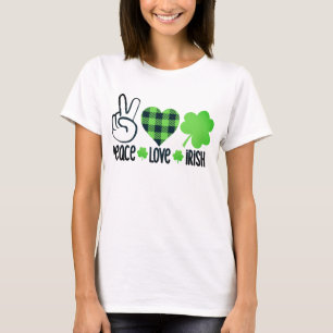 Camiseta Paz Amor Irlandés Diseño del Día de San Patricio-6