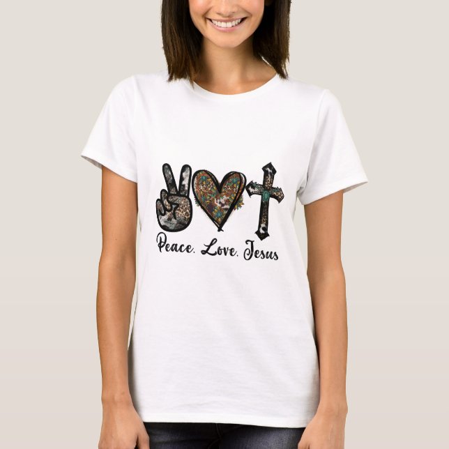 Camiseta Paz Amor Jesús (Anverso)
