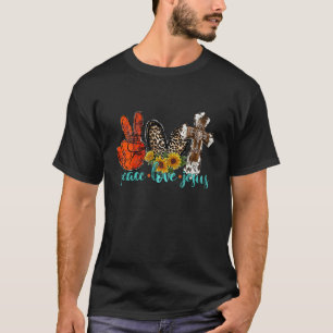 Camiseta Paz Amor Jesús Leopardo Piel de vaca Occidental Gi