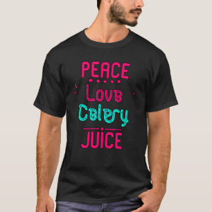 Camiseta Paz Amor Jugo de Apio Comida Vegana Verdura