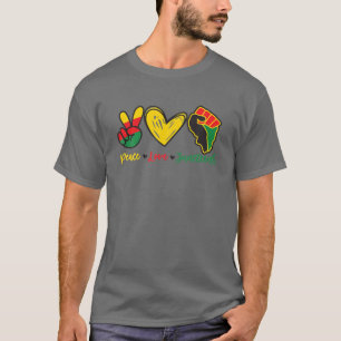Camiseta Paz Amor Junenth Orgullo Negro Chica Reina Negra