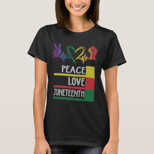 Camiseta Paz Amor Junérez Orgullo Negro Chica Reina Mujeres