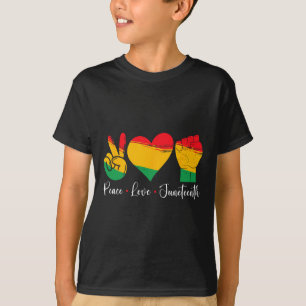 Camiseta Paz Amor Juneteenth 1865 Orgullo Negro Hombres Muj