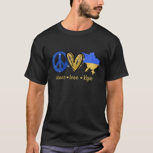 Camiseta Paz amor Kiev Ucrania Bandera ucraniana estoy de p (Anverso)
