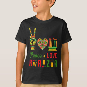 Camiseta Paz Amor Kwanzaa Patrimonio africano, arte cultura
