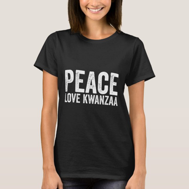 Camiseta Paz Amor Kwanzaa Patrimonio Africano-Estadounidens (Anverso)