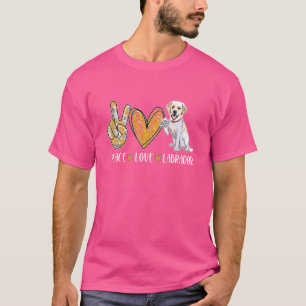 Camiseta Paz Amor Labrador Recuperador Perro Cuto