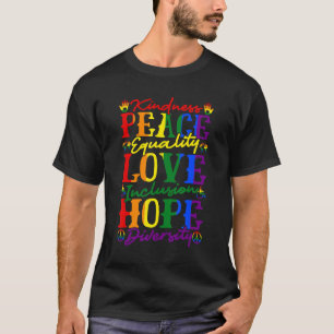 Camiseta Paz Amor Lgbt Inclusión Igualdad Diversidad Humana