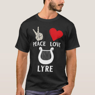 Camiseta Paz Amor Lira Corno Francese Lira Instrumento Lira
