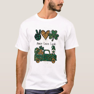 Camiseta Paz Amor Luck Gnome Para Las Mujeres Cute St Patri