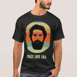 Camiseta Paz Amor Lula 2022 Presidente De Brasil Retro
