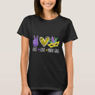 Camiseta Paz Amor Mardi Gras Desfile Nueva Orleans Luisiana