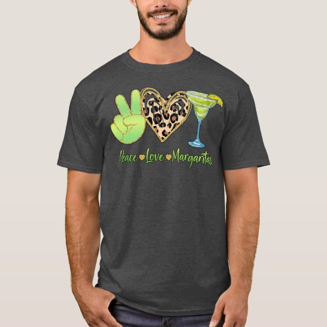 Camiseta Paz Amor Margaritas Bebiendo Cócteles Mujeres (Anverso)
