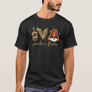 Camiseta Paz Amor Melanin Reina Mujer Negra Orgullo African
