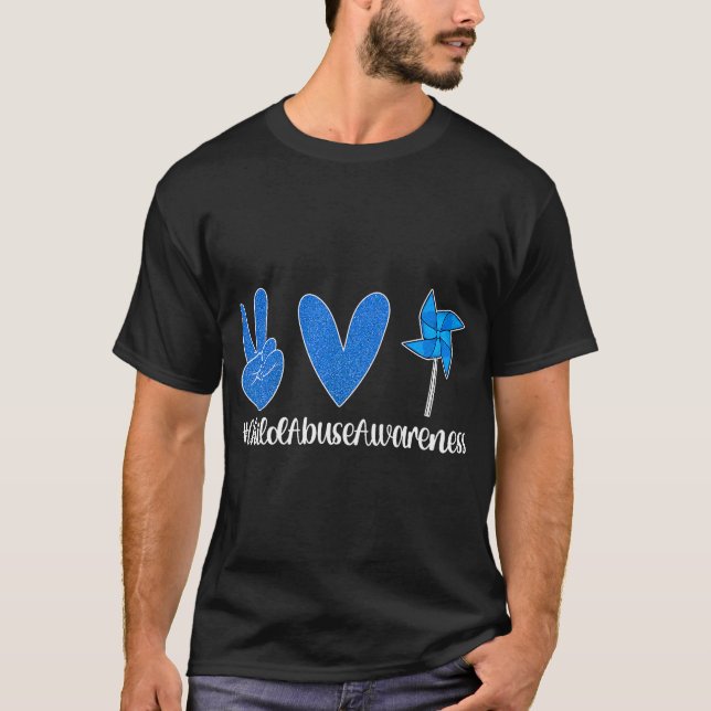 Camiseta Paz Amor Mes de Concienciación sobre Prevención de (Anverso)