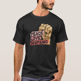 Camiseta Paz Amor Mes de la Herencia Hispana Mujeres Herenc