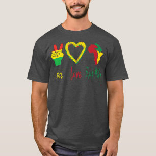 Camiseta Paz, amor, Mes de la Historia Negra Orgullo Negro