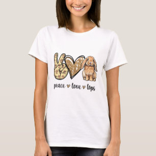 Camiseta Paz Amor Mini Holland Lop Bunny Conejo Amante