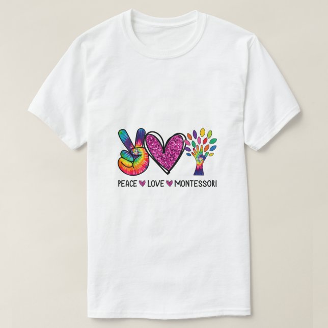 Camiseta Paz Amor Montessori Apreciación de los profesores  (Diseño del anverso)