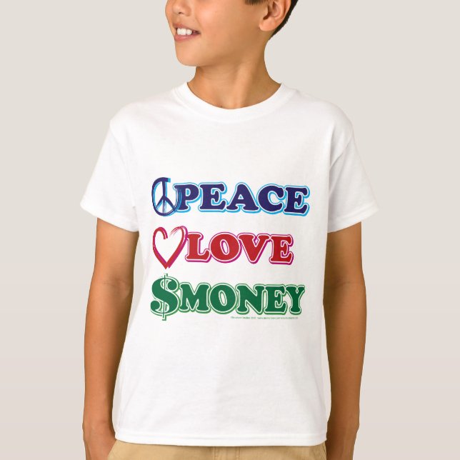 Camiseta Paz-Amor-Muro-Dinero (Anverso)