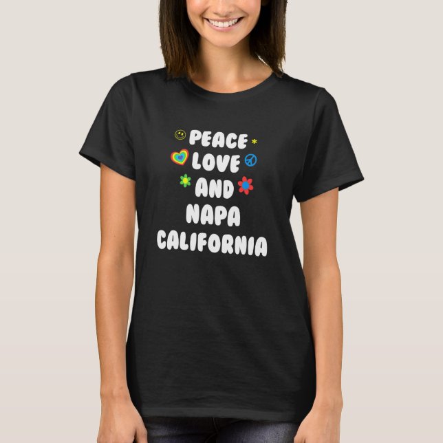 Camiseta Paz Amor Napa California Patriotismo Ca (Anverso)