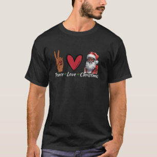 Camiseta Paz Amor Navidades Afro Santa Diseño Melanin San