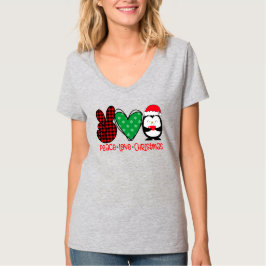 Camiseta Paz, amor, Navidades pingüino