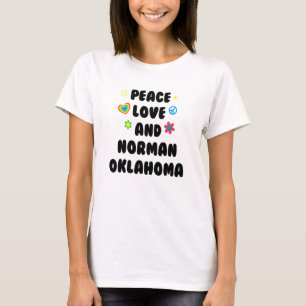 Camiseta Paz Amor Norman Oklahoma Patriotismo Ok Patriotism