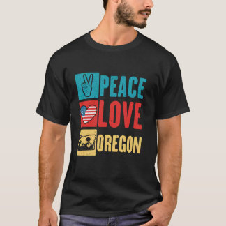 Camiseta Paz Amor Oregon Estados Unidos Estados Unidos Viaj