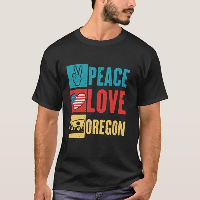 Camiseta Paz Amor Oregon Estados Unidos Estados Unidos Viaj (Anverso)