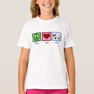 Camiseta Paz Amor Oveja Niños Cute