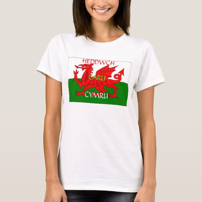 Camiseta Paz, amor, País de Gales (Anverso)