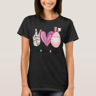 Camiseta Paz Amor Pascua Graciosa Huevo Pascua Mujeres Chic