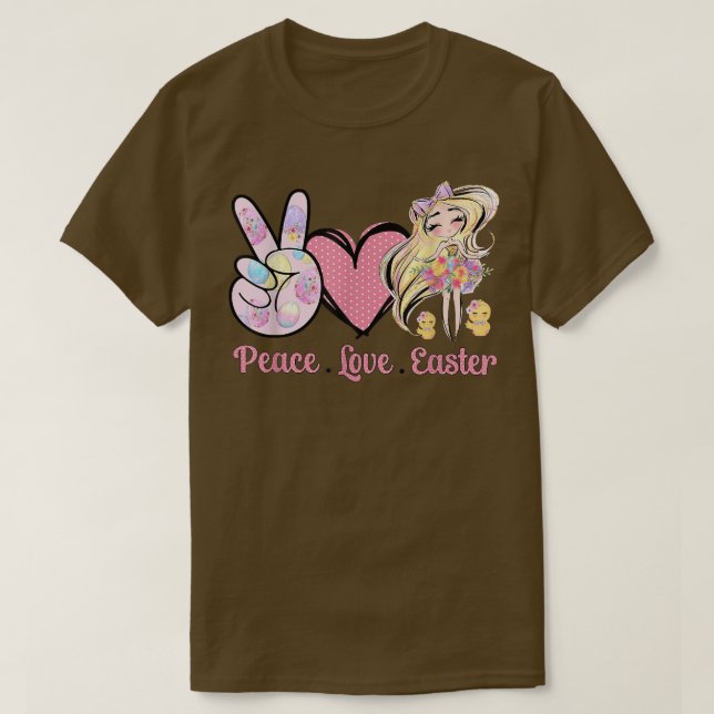 Camiseta Paz Amor Pascua Hadas Niñas Niños Disfraces Huevos (Diseño del anverso)