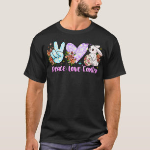 Camiseta Paz amor Pascua lindo conejito